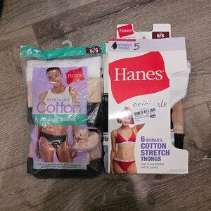 Hanes Women's Cotton Stretch Thong & Tagless Bikini 11 pack - Size 5 S New